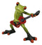 Wild Rock Band Electric Guitarist Green Toad Frog Rocking It Out Figurine