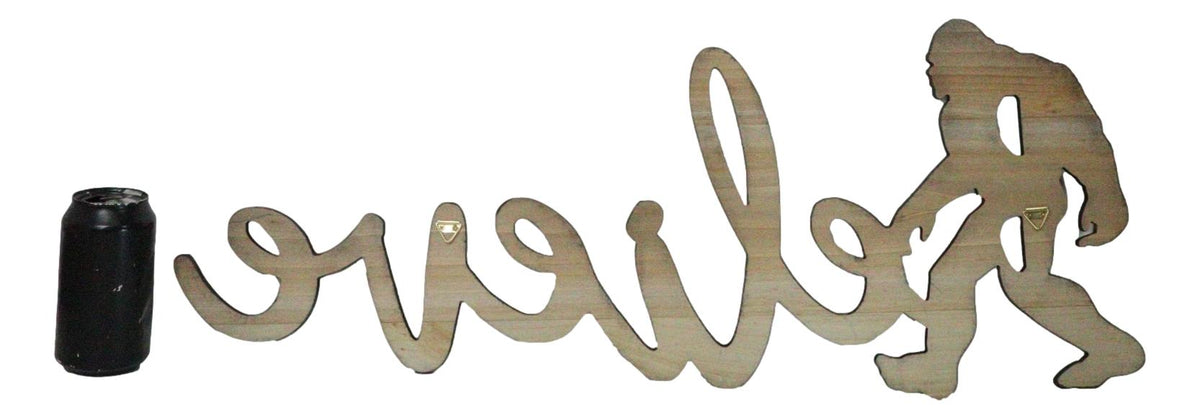 Legend Bigfoot Sasquatch Big Foot Believe Word Sign Cutout MDF Wood Wall Decor