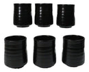 Pack Of 6 Modern Minimalist Black Kokuyo Glazed Ceramic Yunomi Tea Cups 9oz