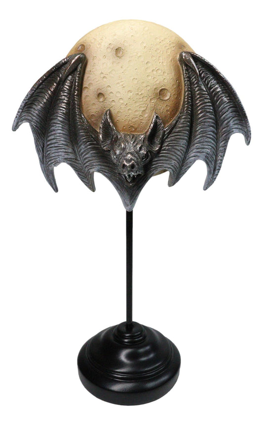 Gothic Phul Moon Bat Dracula Masque Ornament On Pole Stand Or Wall Sculpture