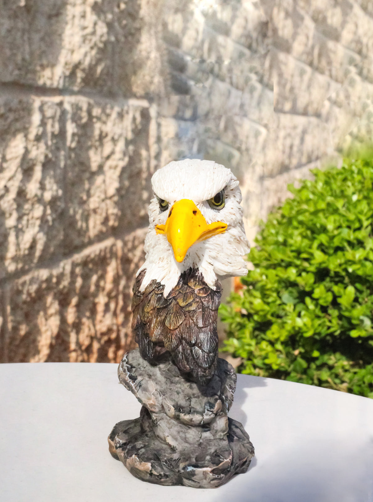 American Patriotism Majestic Royal Bald Eagle Head Bust On Rocks Figurine 4.5"H