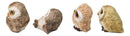 Set of 4 Baby Brown Great Horned Owl Figurines Cute Woodland Bird Collection