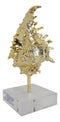 Nautical Marine Coral Golden Conch Large Sea Shell Sculpture With Acrylic Base