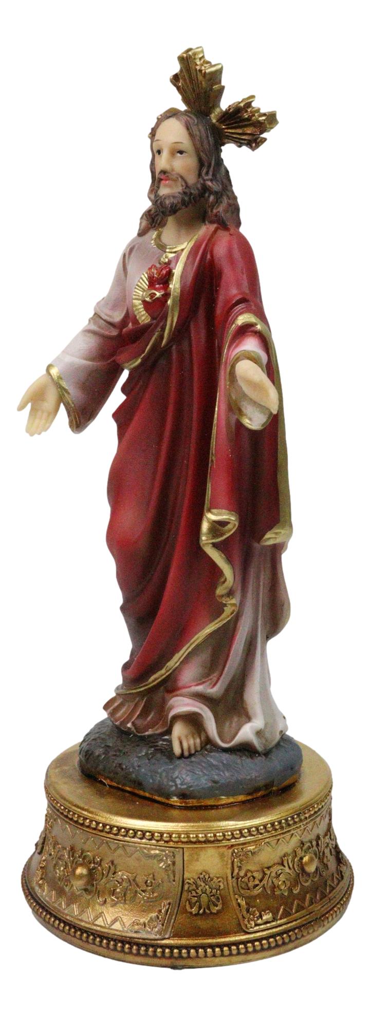 Catholic Christian Sacred Heart of Jesus Christ With Rosary Drawer Box Figurine