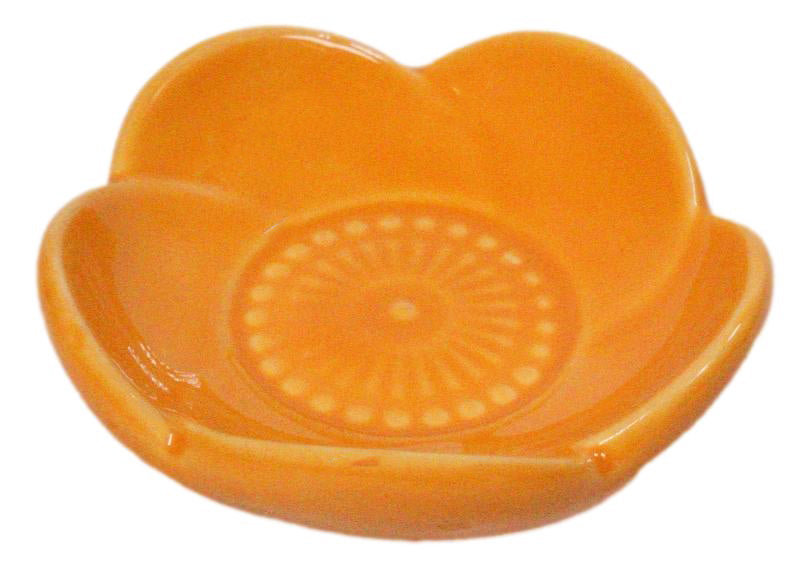 Ebros Set of 6 Orange Sakura Cherry Blossom Porcelain Sauce Dishes 3 Inch