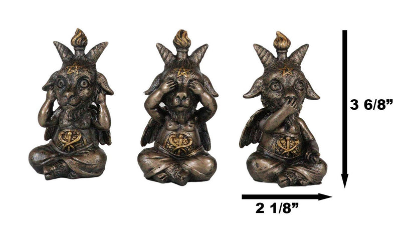 Goat of Mendes Samael Lilith See Hear Speak No Evil Baphomets Set of 3