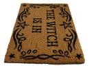 The Witch Is Wiccan Scroll And Pentagrams Coir Coconut Fiber Floor Mat Doormat
