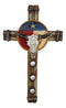 Rustic Western Bull Cow Longhorn Skull Lone Star Texas Flag And Ropes Wall Cross