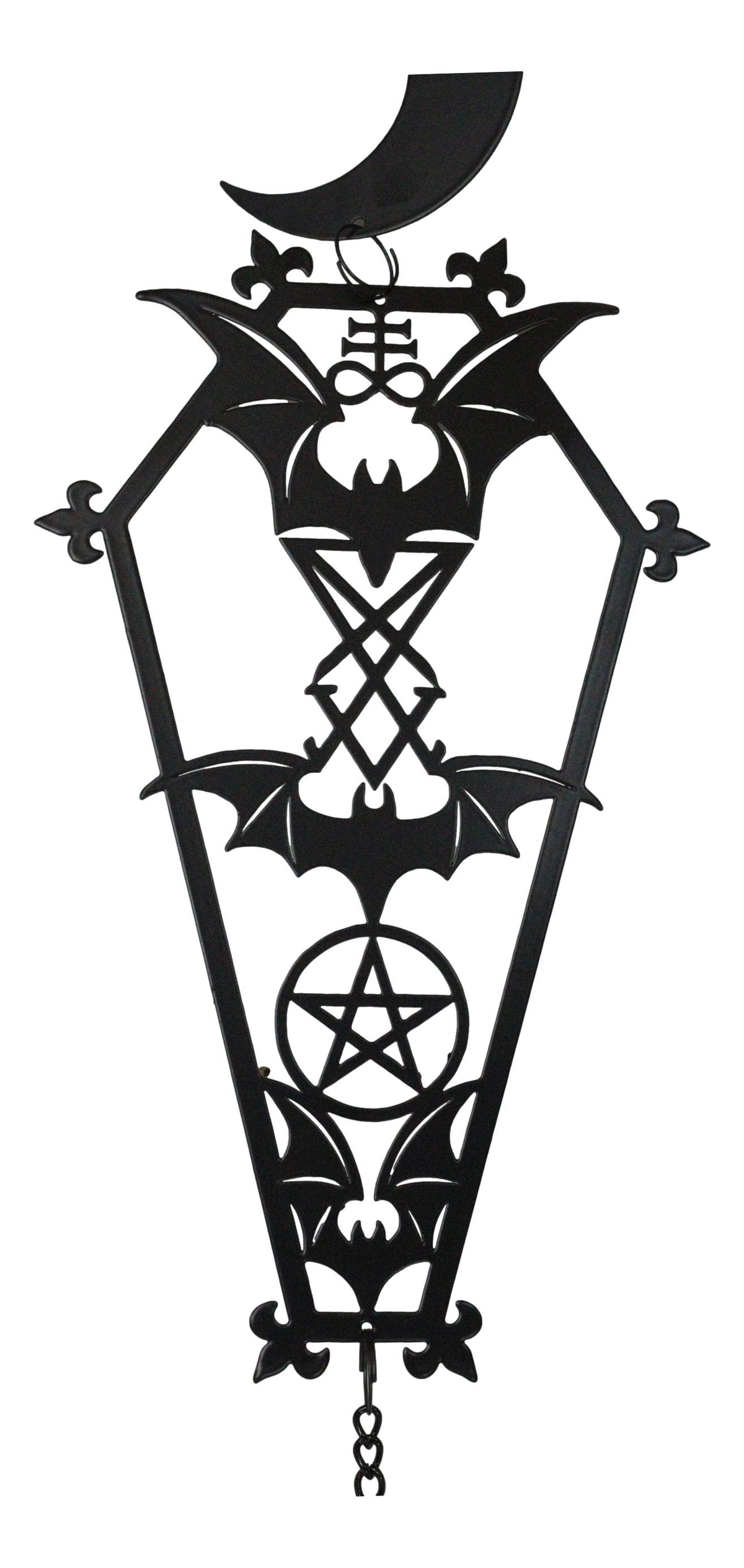 Macabre From The Crypt Vampire Coffin Moon Bats Spiral Wall Hanging Decoration