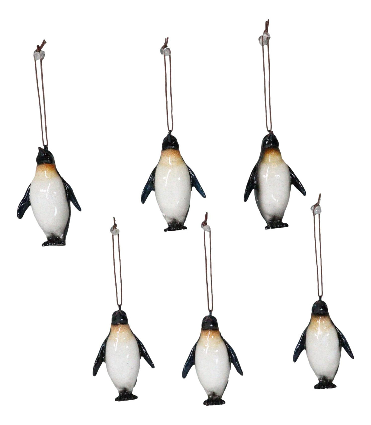 Set Of 6 Nautical Emperor Penguins Ocean Marine Wall Decor Tree Ornaments