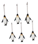 Set Of 6 Nautical Emperor Penguins Ocean Marine Wall Decor Tree Ornaments