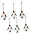 Set Of 6 Nautical Emperor Penguins Ocean Marine Wall Decor Tree Ornaments