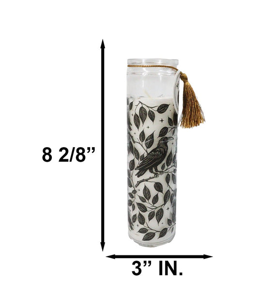 Ebros Mystic Raven Deadly Nightshade Glass Tube Candle Gothic Decor 8.25"