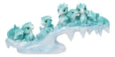Winter Wonderland Ice Blue Baby Dragons On Frozen Bridge Glacier Rock Figurine