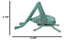 Antiqued Green Verdigris Solid Brass Medium Cricket Good Luck Sculpture 5.5"L