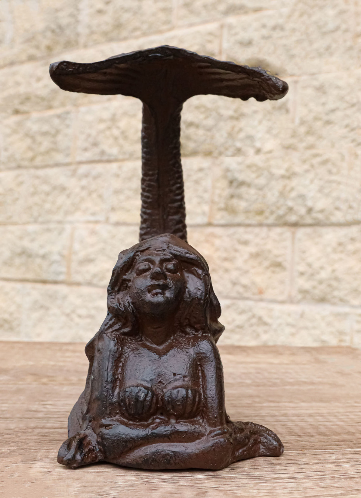 7.25"H Cast Iron Nautical Siren Mermaid With Tail Up Statue Ocean Goddess Decor - Ebros Gift