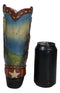 Rustic Western Oil Derrick Pump Jack USA Flag Cowboy Boot Flower Vase Planter