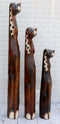 Balinese Wood Handicraft 3 Feet Large Polkadot Ears Canine Hound Dog Set