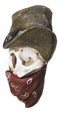 Western Wild West Cowboy Skull With Rose Eyes Hat and Bandana Mask Wall Decor