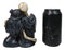 Love Never Dies Black Cloaked Skeleton Couple Love Sign Hand Gesture Figurine
