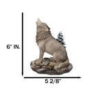 Wild Heritage Call of the Wild Howling Gray Wolf By Snowy Pine Tree Figurine
