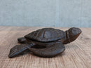 Rustic Vintage Cast Iron Giant Sea Turtle Decorative Key Box Small Figurine