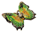 Green Monarch Butterfly Pewter Austrian Crystals Bejewelled Trinket Jewelry Box