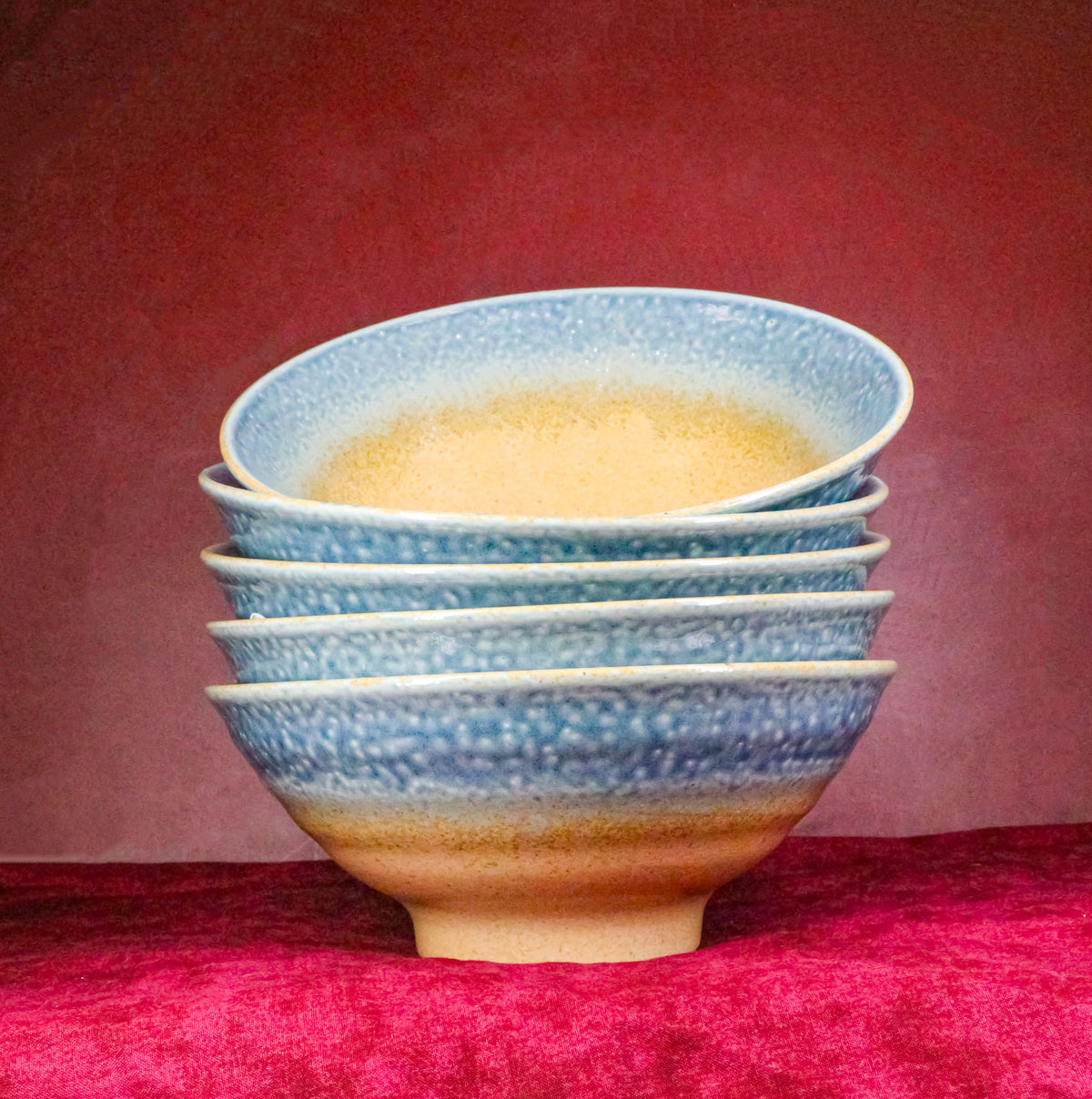 Pack Of 5 Blue River Ao Nagashi Collection Large Ramen Soup Dinner Bowl 40oz