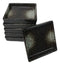 Set Of 6 Charcoal Grey Tone Hakumu Art Ceramic Square Condiment Sauce Dishes 2oz