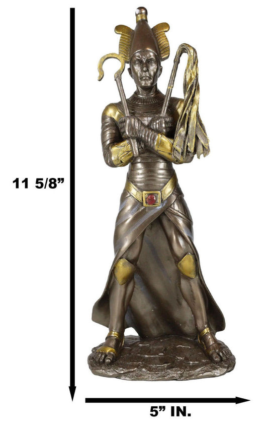 Ebros Egyptian God of The Dead Osiris Holding Crook and Flail 11.5" H Figurine - Ebros Gift