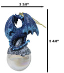 Ruth Thompson Blue Stormchaser Dragon On Pearl Glass Ball Ornament Figurine 5"H