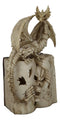 Skeleton Bone Dragon On Spell Book Of The Dead Skull Mummy LED Light Figurine