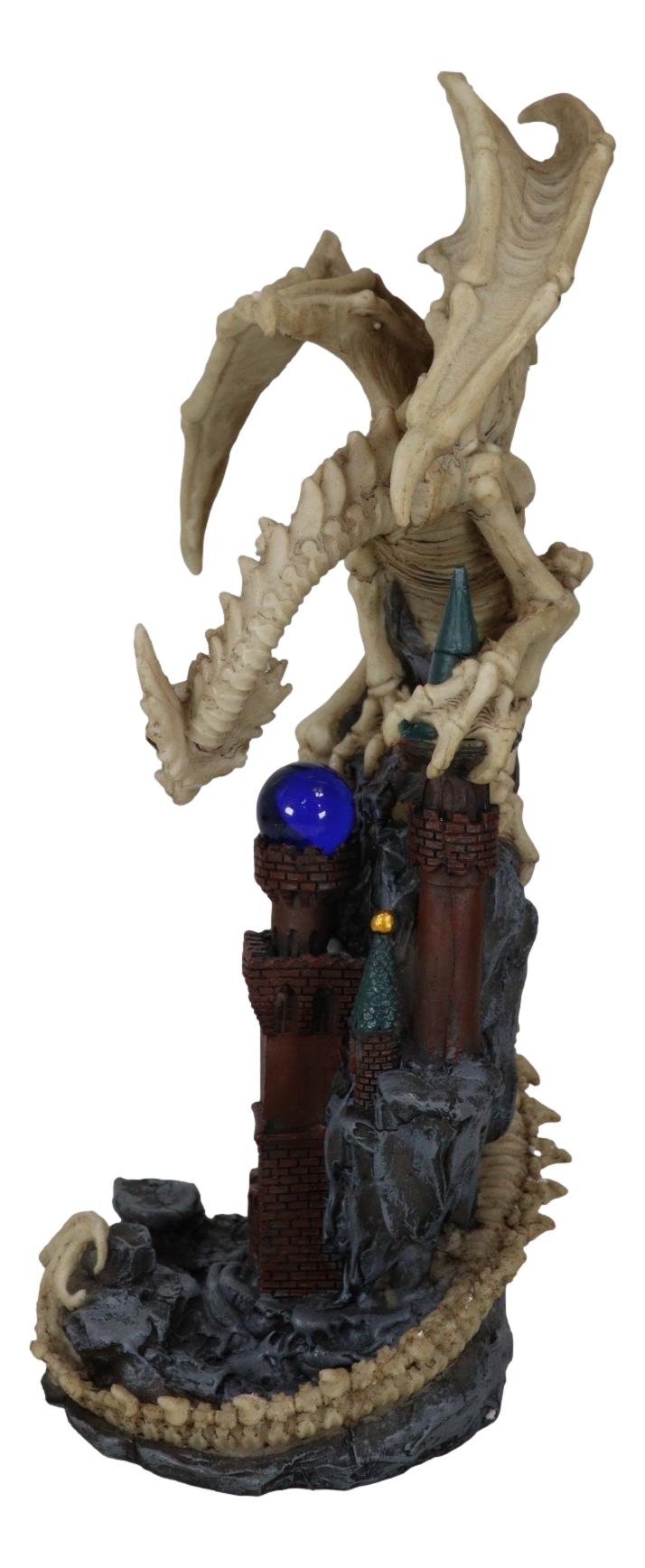 Gothic Skeleton Bone Dragon Perching On Rocky Mountain