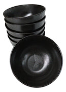 Pack Of 6 Black Kokuyo Minimalist Ceramic Medium Soup Salad Rice Bowls 24oz