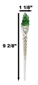 Wicca Green Crystal Gaia Earth Goddess Cosplay Magic Wand 9" Accessory Prop