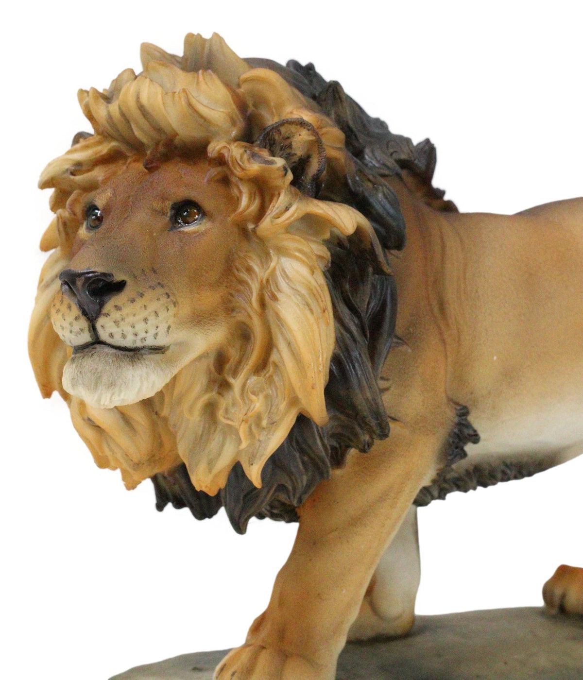 African Savanna Safari Wildlife Majestic Lion Prowling in Grasslands Figurine - Ebros Gift