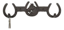 Rustic Western Horse Head With 3 Horseshoes Lucky Charm Double Wall Coat Hook