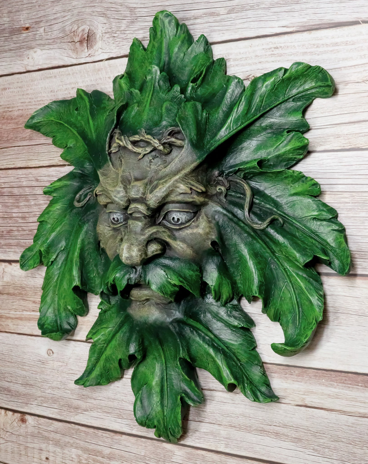 Enigma Large Celtic Greenman Face Wall Decor Plaque 17"H Decorative Sculpture