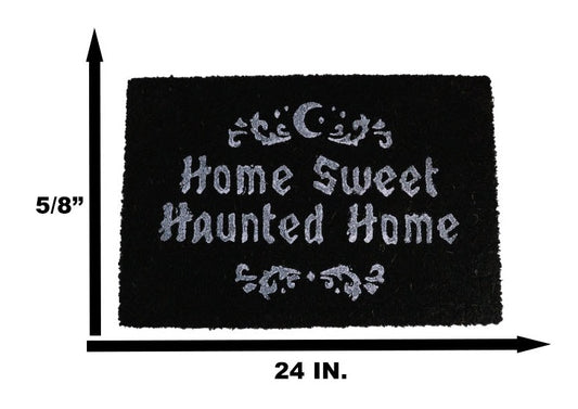Home Sweet Haunted Home Halloween Black Coir Coconut Fiber Floor Mat Doormat