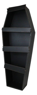 Gothic Graveyard Light Duty Black Coffin Casket Cabinet Shelving Wall Shelf 30'H