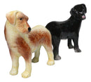 Ceramic Black And Fawn Labrador Dogs Salt And Pepper Shakers Figurine Set