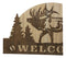 Rustic Western Wapiti Elk Deer By Pine Forest MDF Wood Welcome Wall Decor 17"L