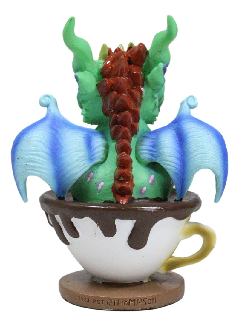 Whimsical Morning Beverage Chai With Bobert Baby Dragon In Teacup Figurine