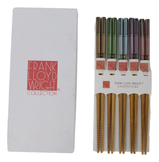 5 Pairs Of Tree Of Life Martin House Frank Wright Ridged Wooden Chopsticks Set