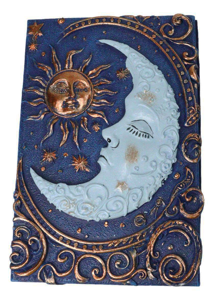 Celestial Sun Belenos & Moon Luna Blue Decorative Jewelry Keepsake Trinket Box