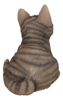 Lifelike Adorable Sitting Gray Brown Tabby Feline Kitten Cat Pet Pal Figurine