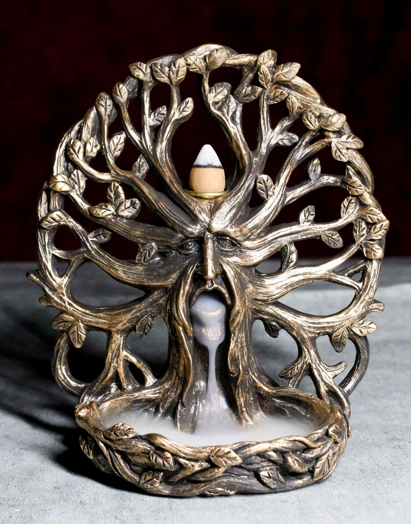 Mysterious Forest Celtic Greenman Dryad Tree Of Life Backflow Incense Burner