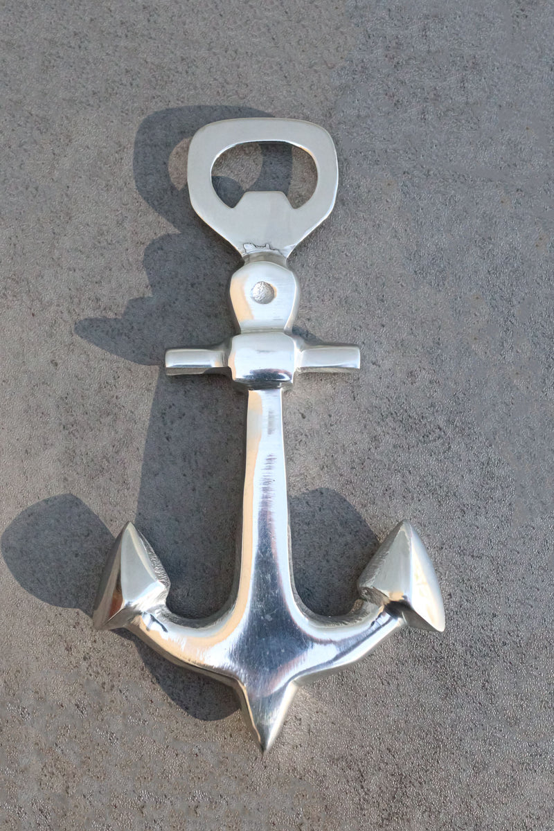 Aluminum Sleek Nautical Port Sailor Ship Trident Anchor Hand Bottle Opener