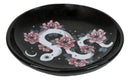 Ceramic Gothic Wicca Pink Floral Roses Serpentine Snake Apothecary Trinket Dish