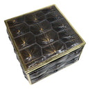 Realistic Faux Turtle Shell Print With Gold Trim Decorative Jewelry Trinket Box
